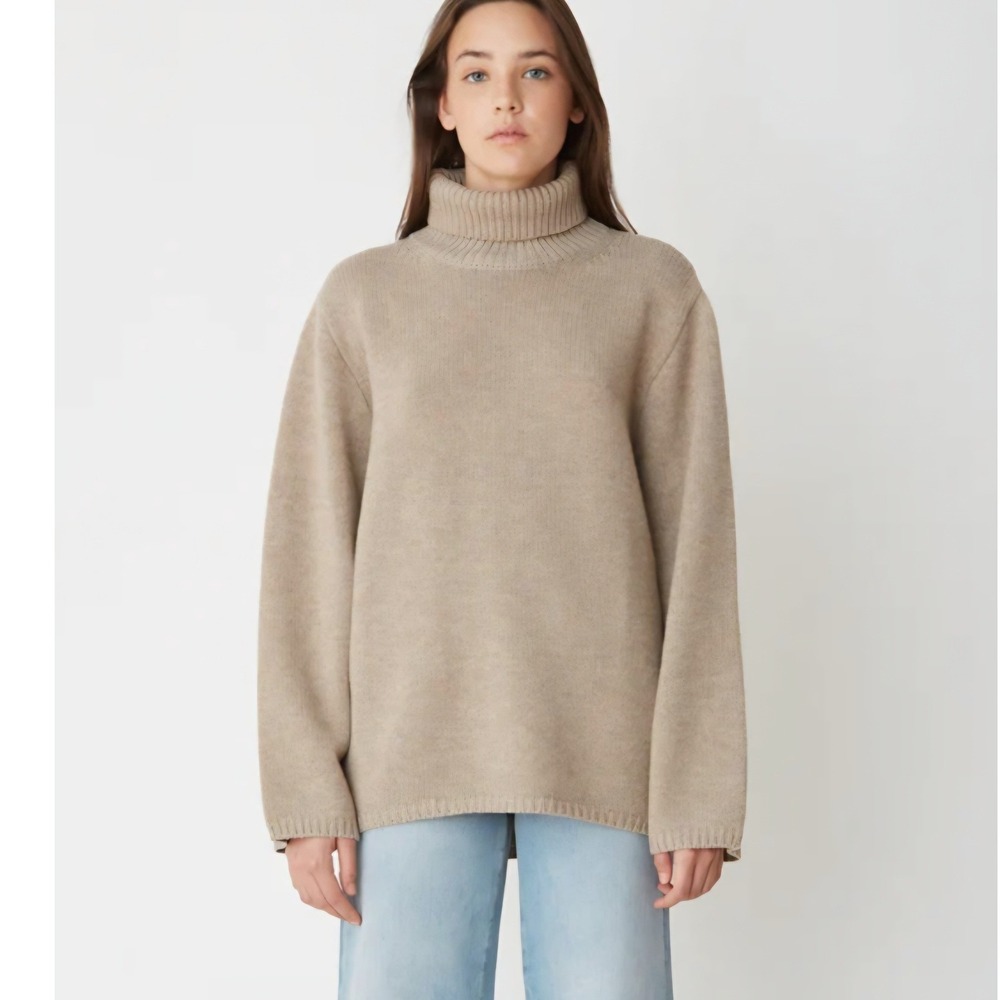 Toteme Cambridge Luxury Taupe Merino‎ Cashmere Oversized Sweater sz XXS- S